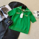 Gucci Women Wool Polo Shirt with Contrast Trim Front Pockets Button-Through Placket - Image 2