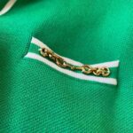 Gucci Women Wool Polo Shirt with Contrast Trim Front Pockets Button-Through Placket - Image 8