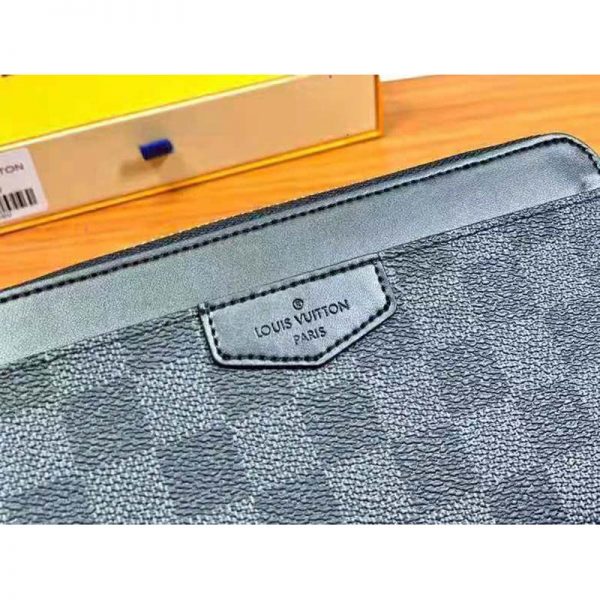 Louis Vuitton LV Men Zippy Dragonne Wallet Damier Graphite Coated Canvas-Grey (2)