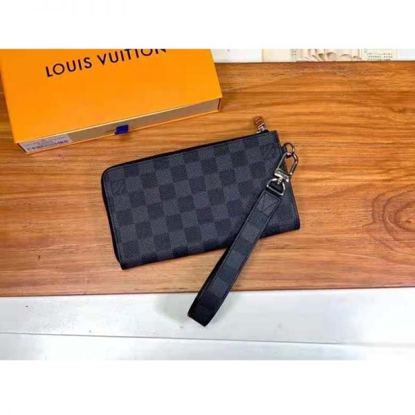 Louis Vuitton LV Men Zippy Dragonne Wallet Damier Graphite Coated Canvas-Grey (3)