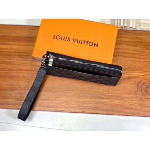 Louis Vuitton LV Men Zippy Dragonne Wallet Damier Graphite Coated Canvas-Grey (6)