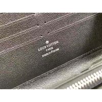 Louis Vuitton LV Men Zippy Dragonne Wallet Damier Graphite Coated Canvas-Grey
