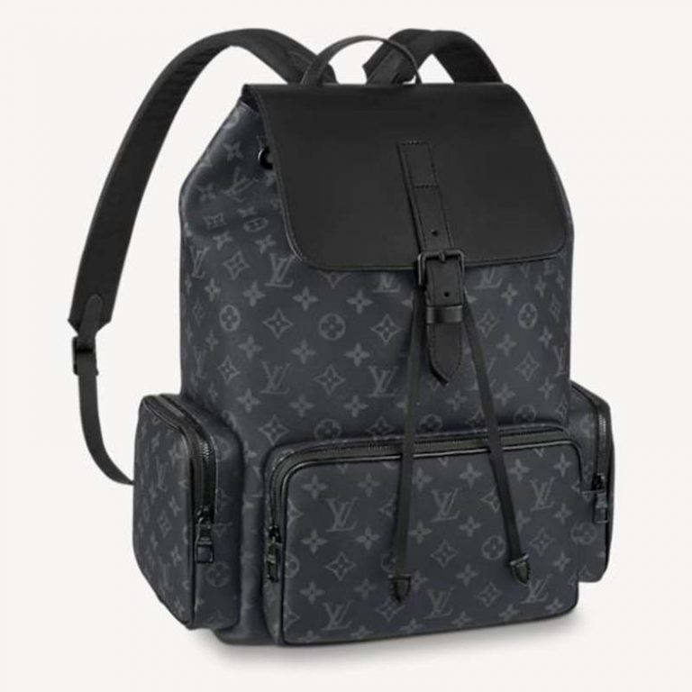 Louis Vuitton LV Unisex Backpack Trio Monogram Eclipse Coated CanvasBlack LULUX