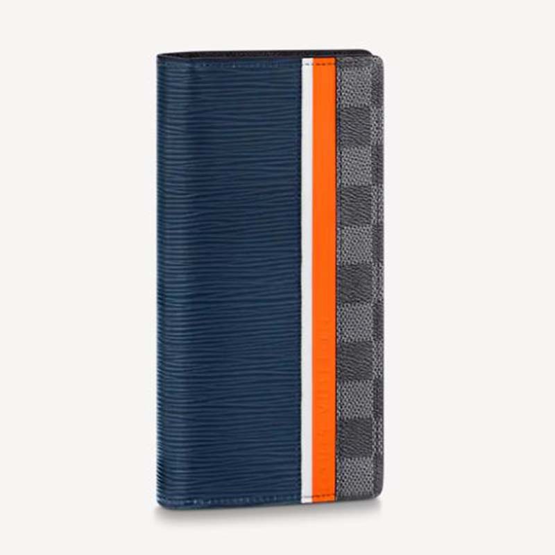 Louis Vuitton Brazza Wallet Monogram Eclipse (16 Card Slot) Patchwork  Black/Blue in Coated Canvas/Cowhide Leather - US