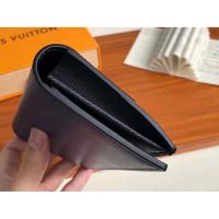 Louis Vuitton LV Unisex Brazza Wallet Navy Blue Epi Leather Damier Graphite Coated Canvas