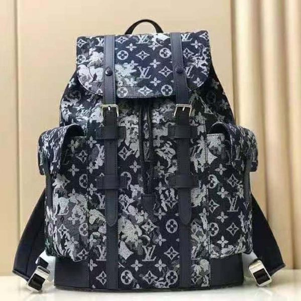 Navy Monogram Canvas Discovery Backpack