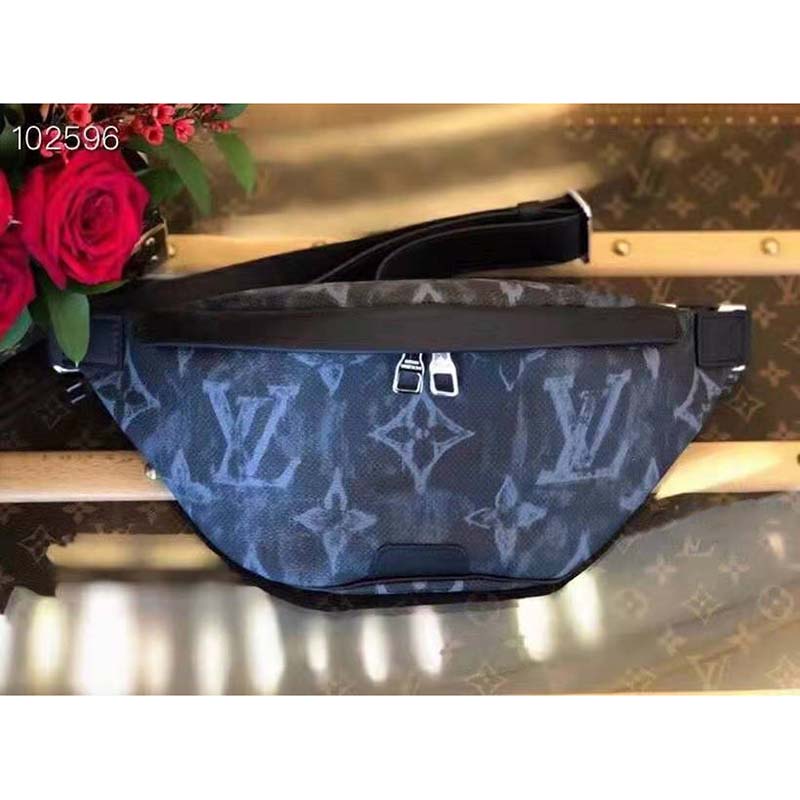 Louis Vuitton LV Monogram Pastel Noir Black Blue Canvas Logo