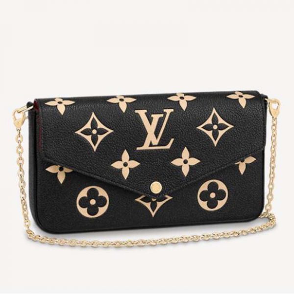 Louis Vuitton LV Unisex Félicie Pochette Monogram Empreinte Embossed Supple Grained Cowhide-Black