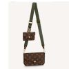 Louis Vuitton LV Unisex Félicie Strap & Go Pochette Monogram Coated Canvas-Brown