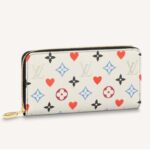 Portafoglio unisex Louis Vuitton LV Game On Zippy Monogram Flowers Canvas - Bianco