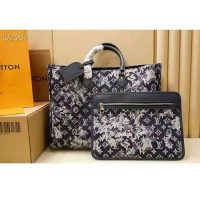 Louis Vuitton LV Unisex Grand Sac Monogram Tapestry Coated Canvas-Navy