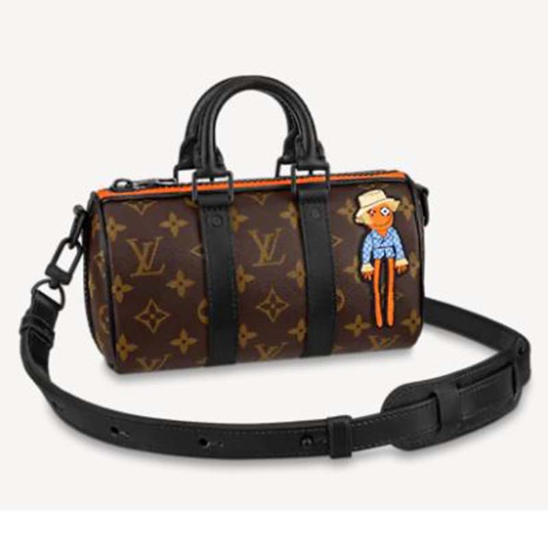 Louis Vuitton Keepall XS Monkey in Coated Canvas with Black/Orange