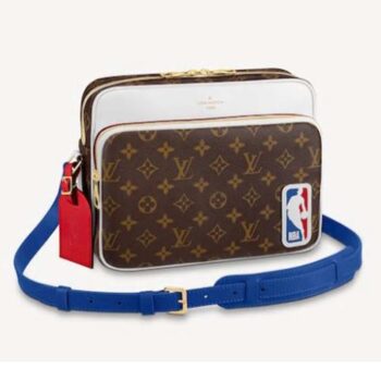 Louis Vuitton LV Unisex LVXNBA Nil Messenger Monogram Antarctica Coated Canvas-Brown