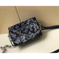 Louis Vuitton LV Unisex Mini Soft Trunk Monogram Tapestry Coated Canvas-Navy