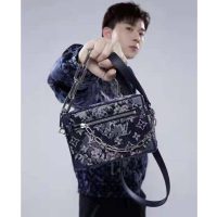 Louis Vuitton LV Unisex Mini Soft Trunk Monogram Tapestry Coated Canvas-Navy