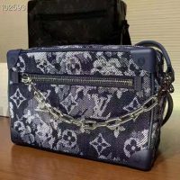 Louis Vuitton LV Unisex Mini Soft Trunk Monogram Tapestry Coated Canvas-Navy