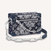 Louis Vuitton LV Unisex Mini Soft Trunk Monogram Tapestry Coated Canvas-Navy