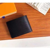 Louis Vuitton LV Unisex Multiple Wallet Black Epi Leather Damier Graphite Coated Canvas