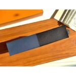 Louis Vuitton LV Unisex Pochette Voyage Burgundy Black and Navy Blue Taiga Leather - Image 6