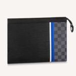 Louis Vuitton LV Unisex Pochette Voyage MM Svart Epi Läder Damier Grafit Canvas