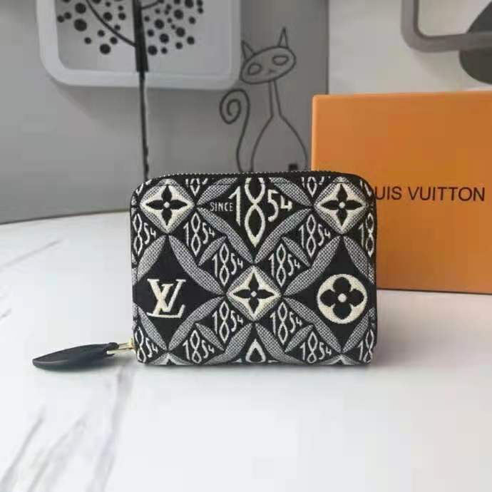 Louis Vuitton LV GHW Zippy Coin Purse Since1854 Monogram Jacquard Black  White