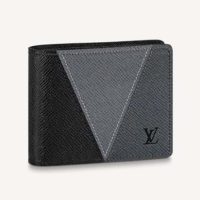 Louis Vuitton LV Unisex Slender Wallet Monochrome Taiga Leather-Navy