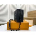 Louis Vuitton LV Unisex Soft Trunk Bag Black-On-Black Monogram-Embossed Taurillon Leather - Imagen 4