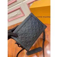 Louis Vuitton LV Unisex Soft Trunk Bag Monogram-Embossed Black Taurillon Cowhide Leather