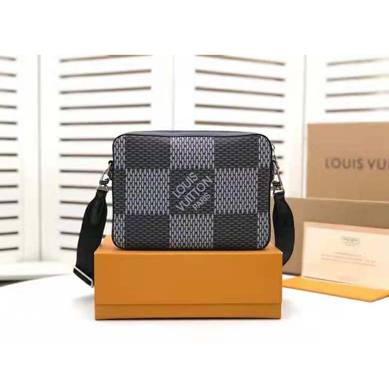 Louis Vuitton Trio Messenger Bag Grey Damier Graphite 3D in Coated