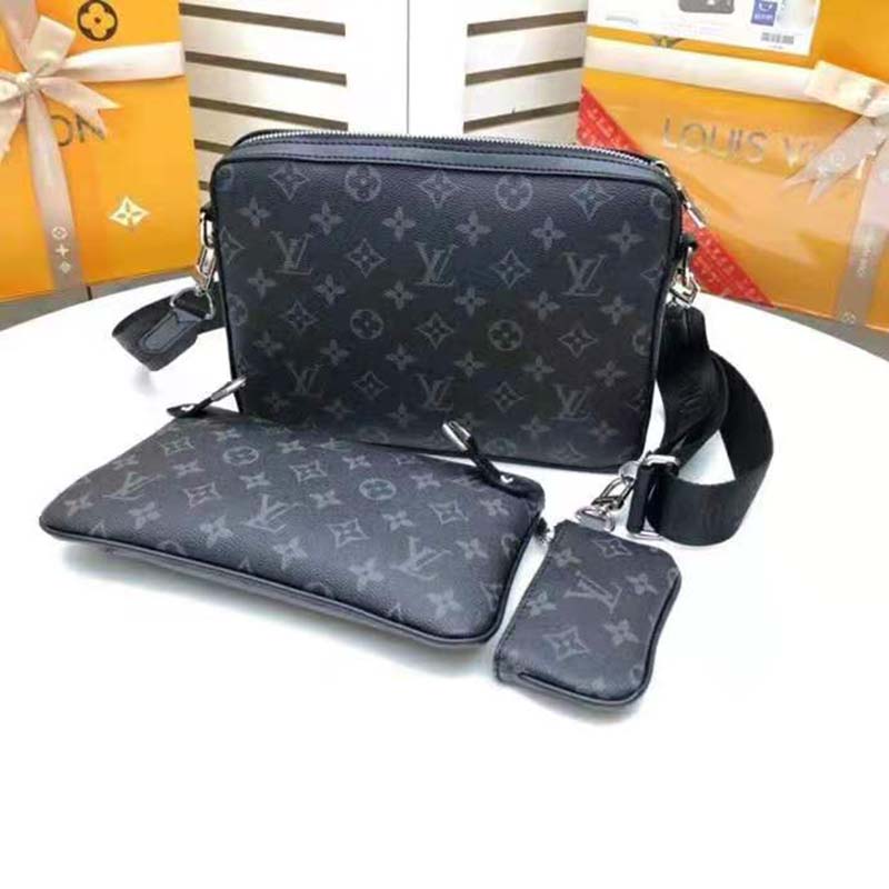 Louis Vuitton Trio Messenger Handbag Monogram Eclipse, A+ Cond.! - Free  Ship USA - The Happy Coin