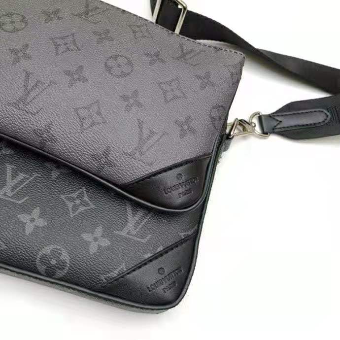 Louis Vuitton Trio Messenger Bag Eclipse Canvas Black Grey Cloth ref.935581  - Joli Closet