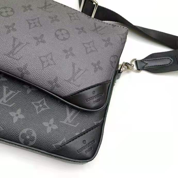 Louis Vuitton LV Men Trio Messenger Bag Monogram Eclipse Canvas - LULUX