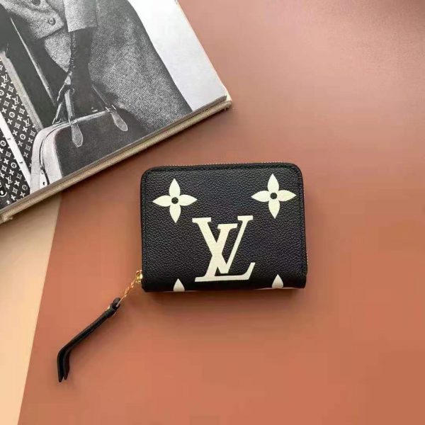 Louis Vuitton LV Unisex Zippy Coin Purse Monogram Empreinte Embossed Supple Grained Cowhide-Black (1)