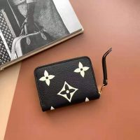 Louis Vuitton LV Unisex Zippy Coin Purse Monogram Empreinte Embossed Supple Grained Cowhide-Black