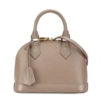 Louis Vuitton LV Women Alma BB Handbag Epi Grained Cowhide Leather-Gray