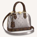 Louis Vuitton LV Women Alma BB Handbag Monogram Canvas Vernis Leather-Silver