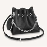Louis Vuitton LV Women Bella Bucket Bag in Mahina Calf Leather Monogram-Black