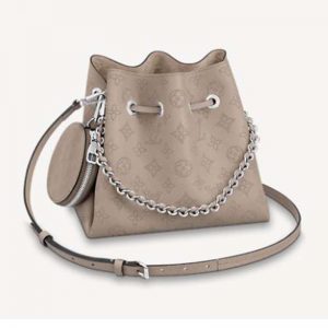 Louis Vuitton LV Women Bella Bucket Bag in Mahina Calf Leather Monogram-Sandy