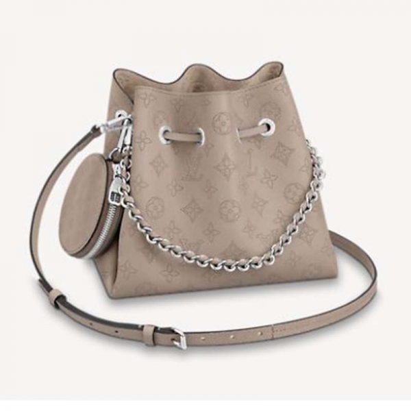 Louis Vuitton LV Women Bella Bucket Bag in Mahina Calf Leather Monogram-Sandy
