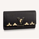 Louis Vuitton LV Women Capucines Monogram Flower Wallet Taurillon Leather-Black