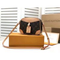 Louis Vuitton LV Women Deauville Mini Handbag Monogram Coated Canvas-Brown