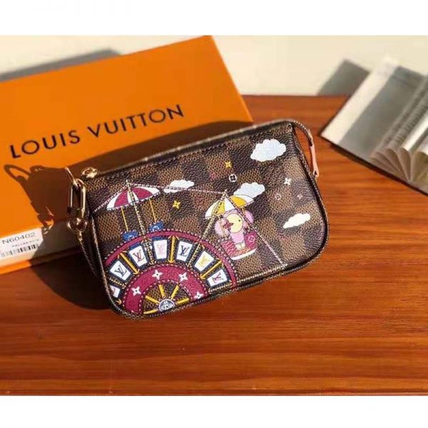 Louis Vuitton LV Women Double Zip Pochette in Monogram Coated Canvas (5)