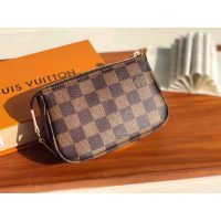 Louis Vuitton LV Women Double Zip Pochette in Monogram Coated Canvas