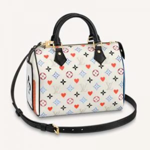 Louis Vuitton LV Women Game On Speedy Bandoulière 25 Monogram Canvas-White