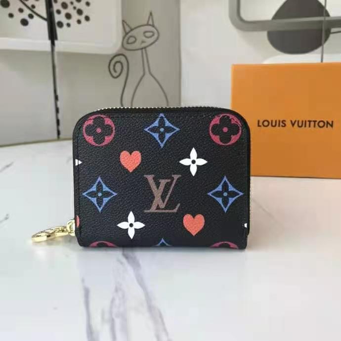 Louis Vuitton Black Canvas Monogram Game On Zippy Coin Wallet