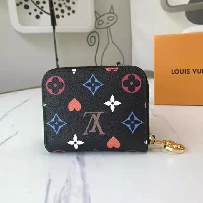 Louis Vuitton Black Canvas Monogram Game On Zippy Coin Wallet