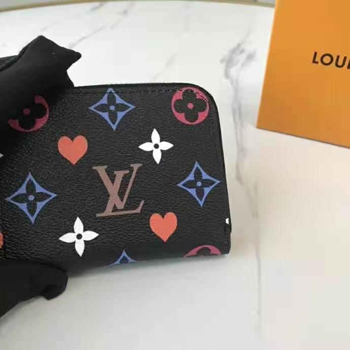 Louis Vuitton Black Canvas Monogram Game On Zippy Coin Wallet