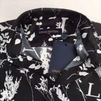 Louis Vuitton LV Women LV Printed Leaf Regular Long-Sleeved Silk Shirt