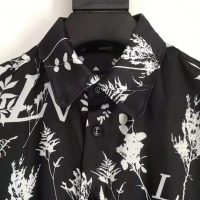 Louis Vuitton LV Women LV Printed Leaf Regular Long-Sleeved Silk Shirt