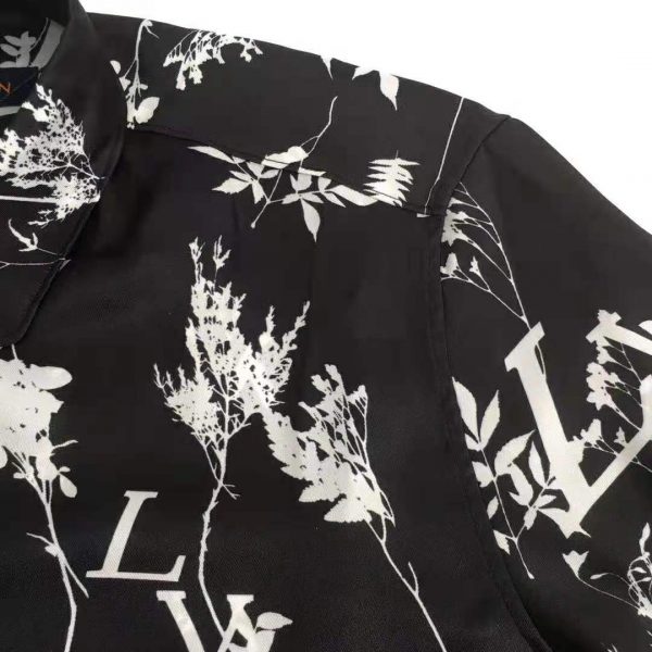 Louis Vuitton LV Women LV Printed Leaf Regular Long-Sleeved Silk Shirt (2)